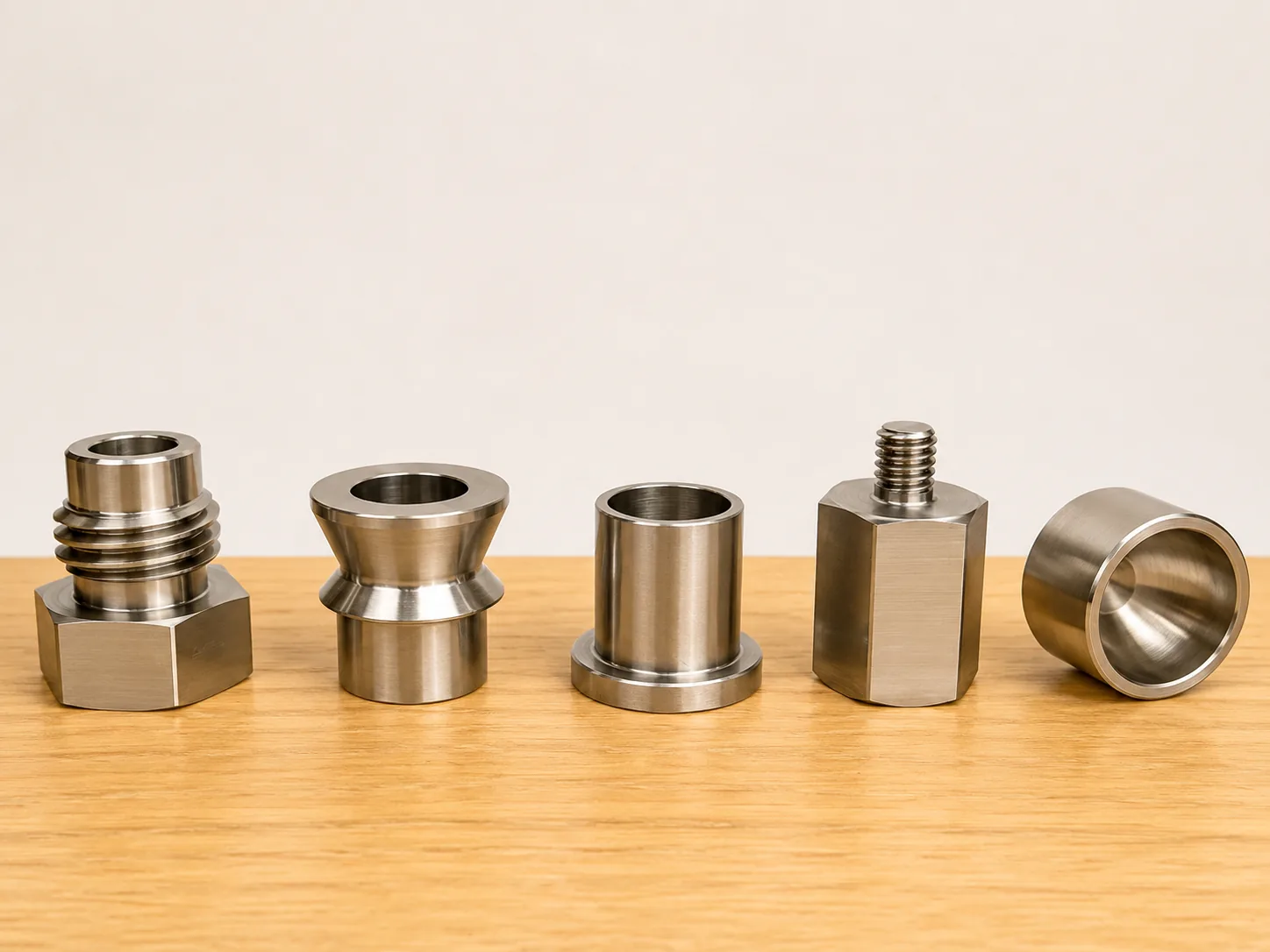 Batch of CNC milled aluminium housings on stainless bench